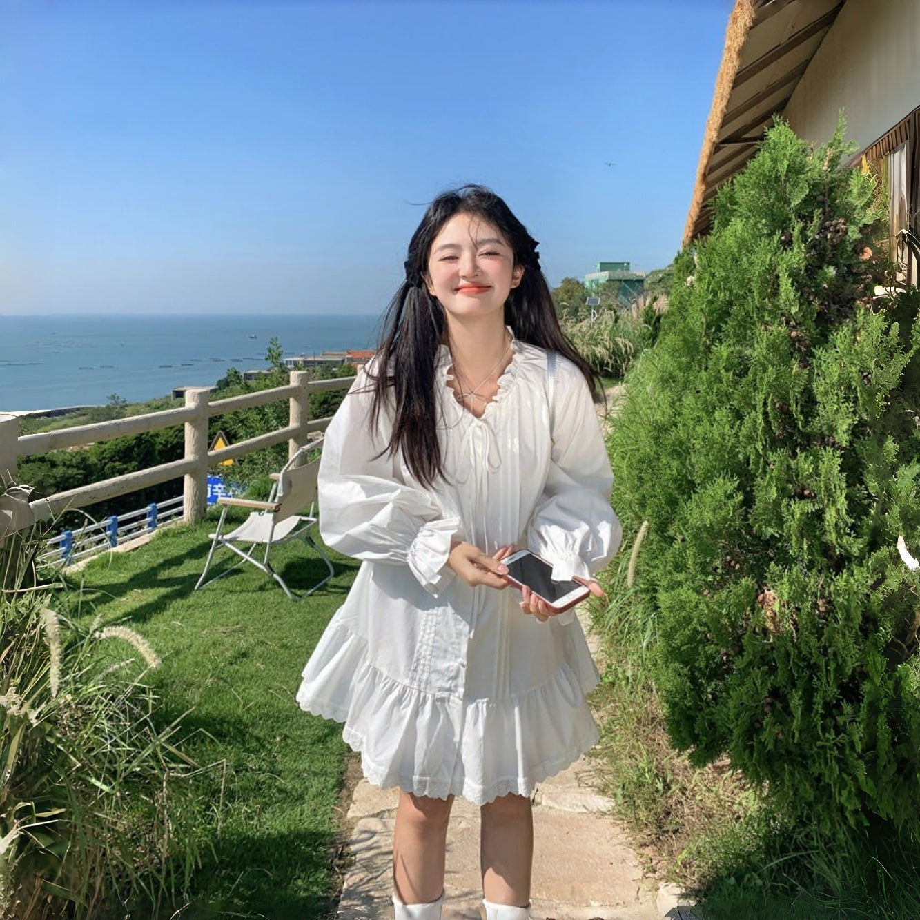 【ワンピース】ビッグサイズ 韓国風 高級感 タイアップ シャツワンピース【JZシリーズ】