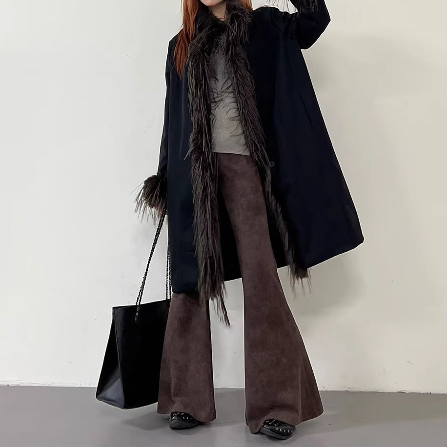 【アウター】新作 デザイン感 細見え ミディアム丈 綿入れコート フリンジ パーカー中綿ジャケット【FCシリーズ】【15~20日内発送】