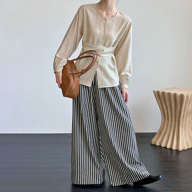 【トップス】春秋 高級感 不規則なデザイン 無地 シャツ【JZシリーズ】