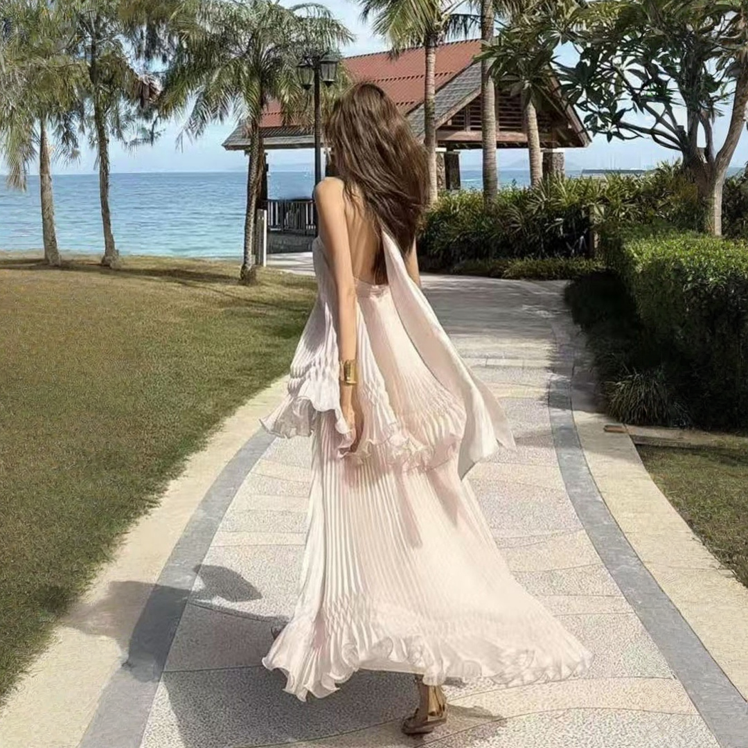 【ワンピース】やさしい雰囲気 プリーツ デザイン性 フェアリードレス 【JZシリーズ】