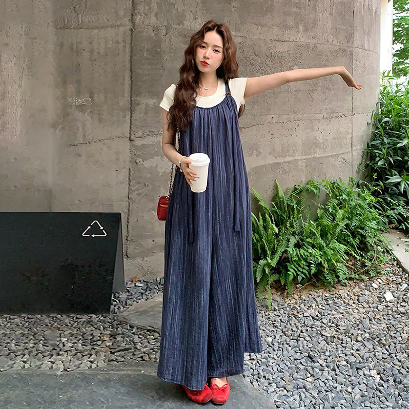 【ボトムス】フレンチヴィンテージ風 タイダイ柄 カジュアル 夏のハイセンス オールインワン