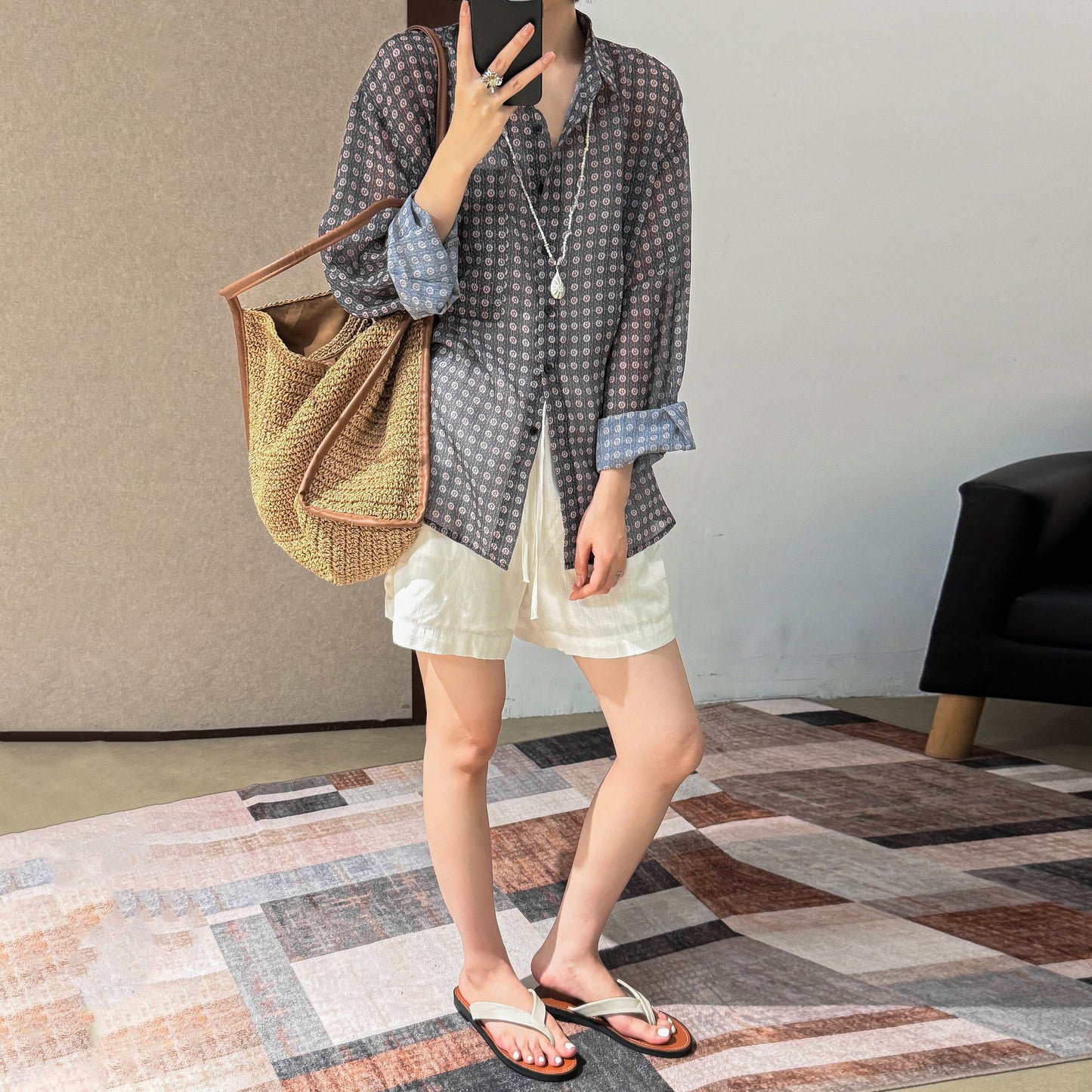 【トップス】花柄シフォンカーディガン レディース 夏 UV対策 薄手シャツ 冷房対策 軽やか羽織り【JZシリーズ】