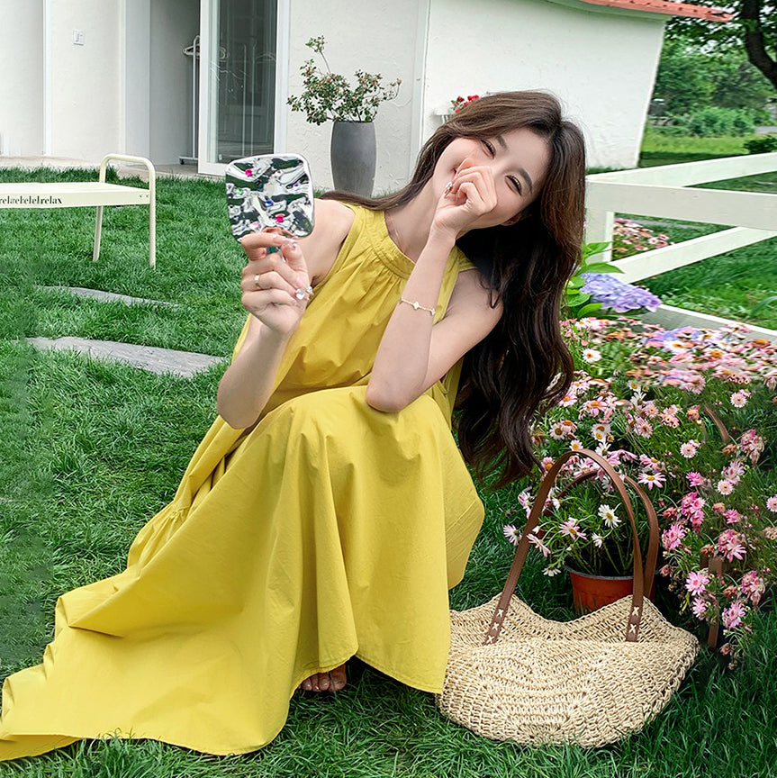 【ワンピース】初恋感あふれる 夏新作 ゆったりノースリーブワンピース【SHシリーズ】