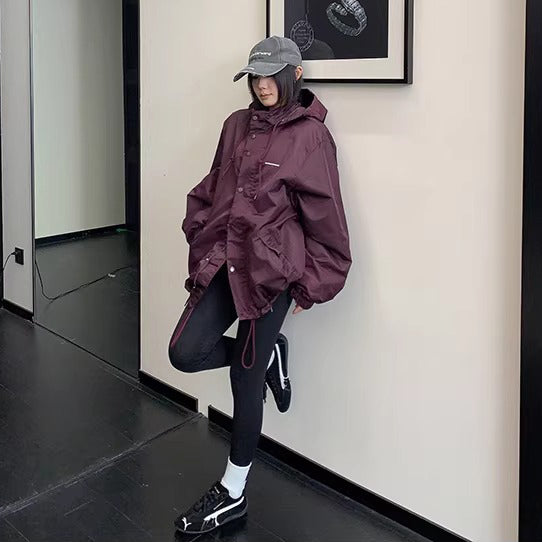 【アウター】 ニマルデザイン ブラック ゆったり ジャケット コクーンシルエット トレンチコート レディース【FCシリーズ】