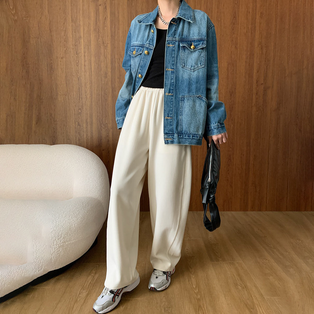 【アウター】春秋 ファッショナブル ダメージ加工 ルーズ デニムジャケット【SNシリーズ】
