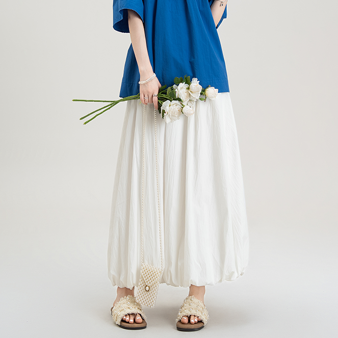 【単品注文】【セットアップ】夏新作 フレンチガーリー感 後ろリボンオープンバック 半袖シャツ+ハイウエスト スカート 上下セット【JZシリーズ】