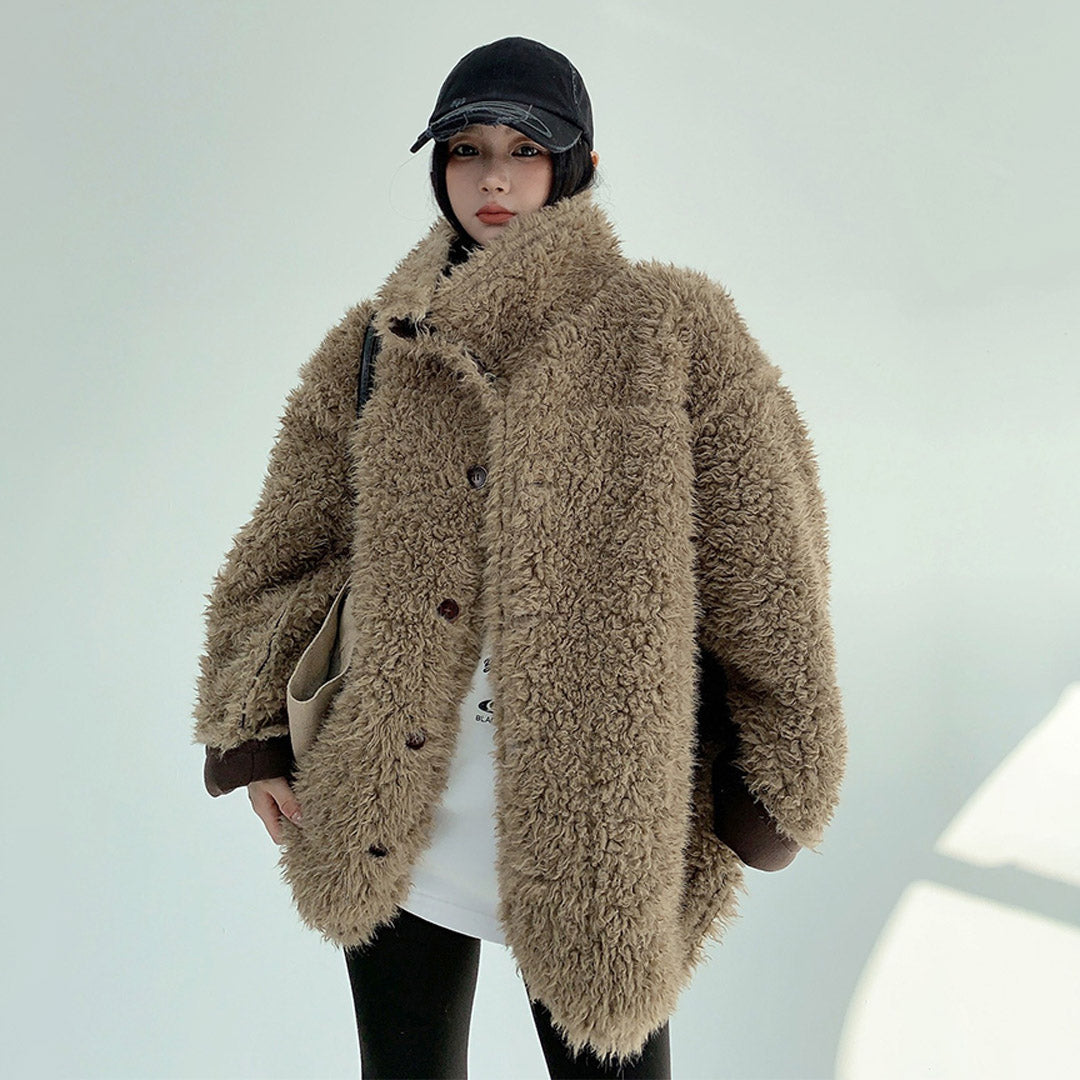 【アウター】秋冬 レトロ 合わせやすい ファー一体型 極暖 綿入れコート【FCシリーズ】