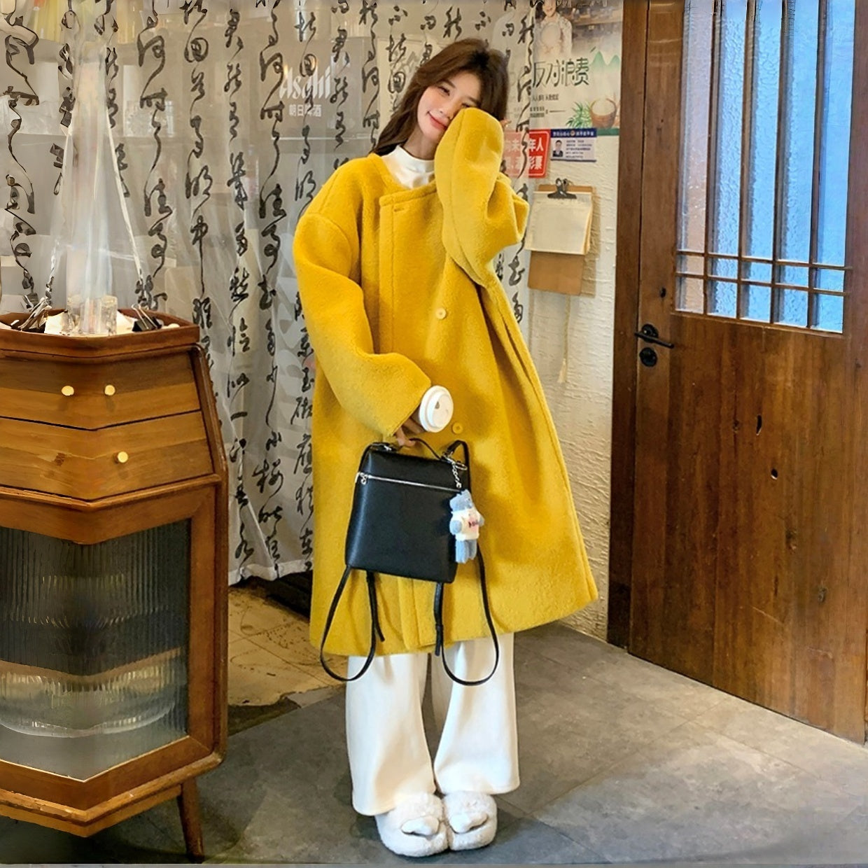 【アウター】スイート 若見え 韓国系 ゆったり 小柄 春 秋 冬 厚手 コート【JZシリーズ】