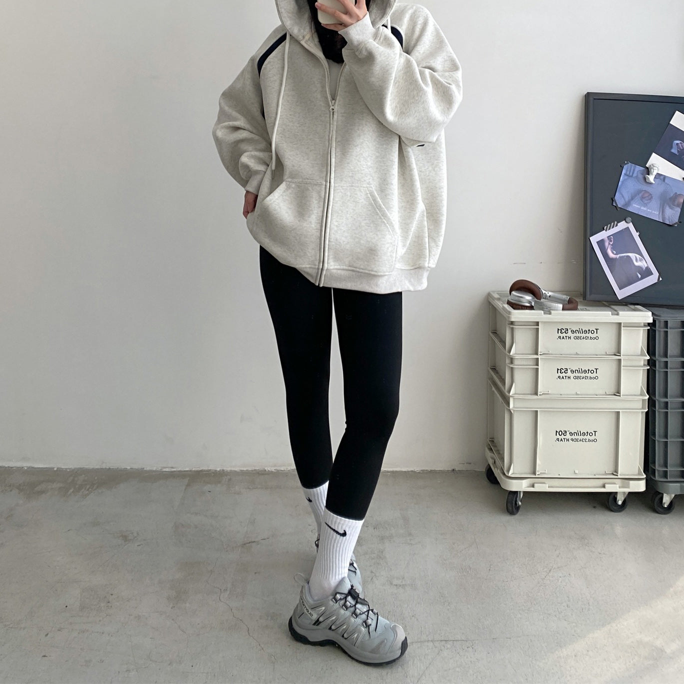 【アウター】春秋トレンド ルーズ カジュアル レトロ フード付き ジャケット【FCシリーズ】