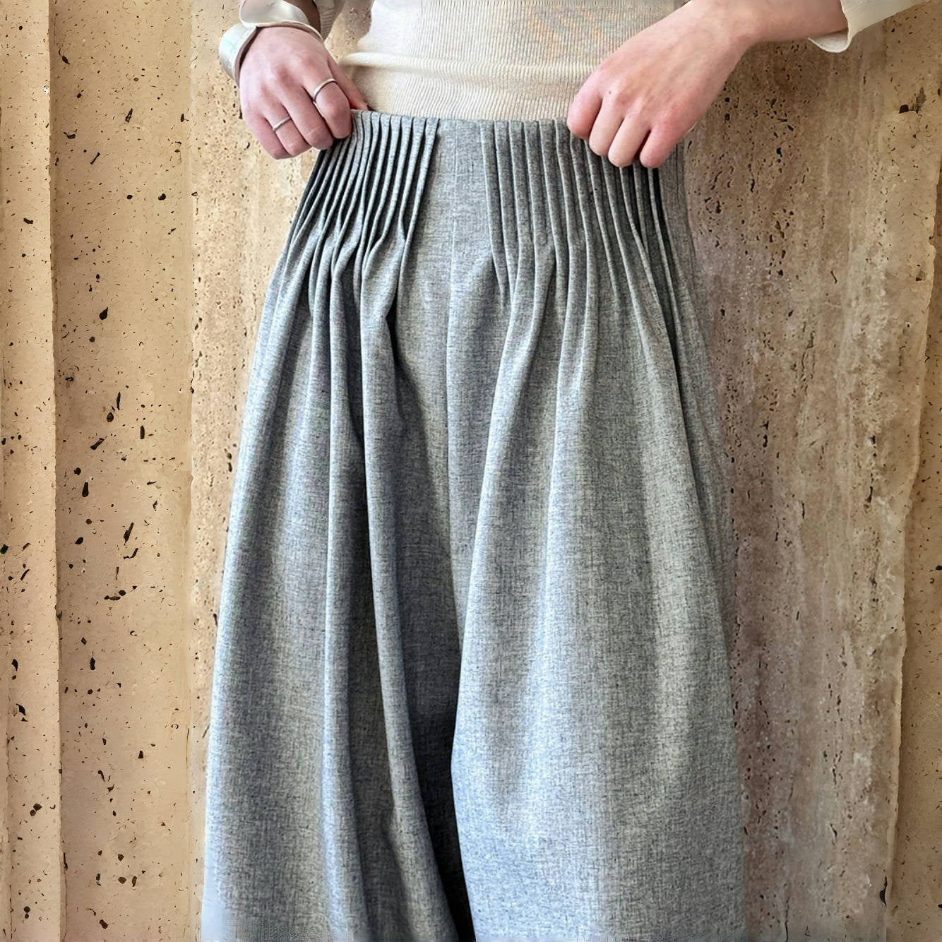 【ボトムス】高品質 海外トレンド 秋冬 着痩せ パンツ【SNシリーズ】