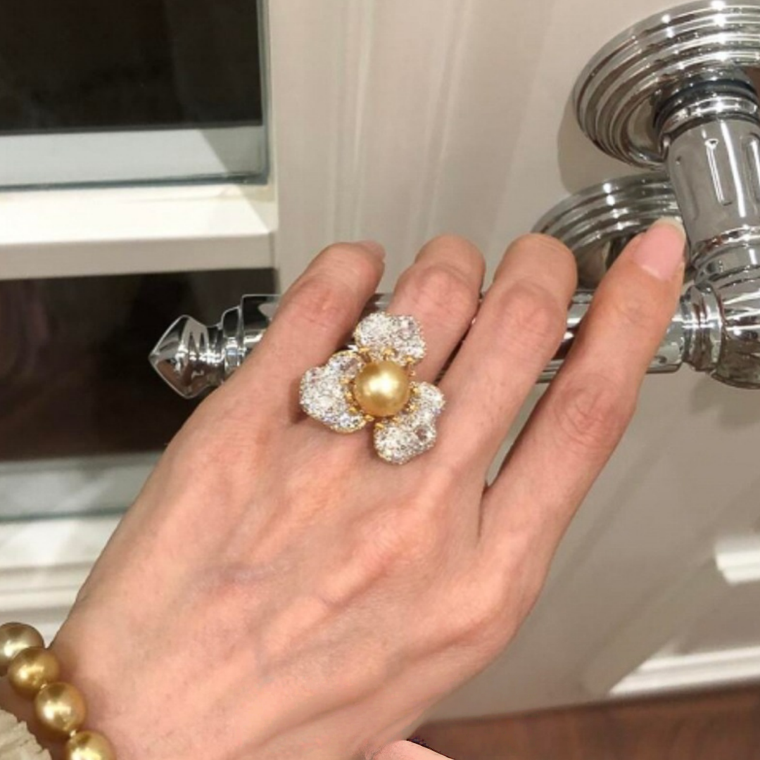 【🎁 B2G1|先行スタート!】【グッズ】キラッと輝く 春 秋 夏 冬ビッグフラワー パーティー リング 【JZシリーズ】