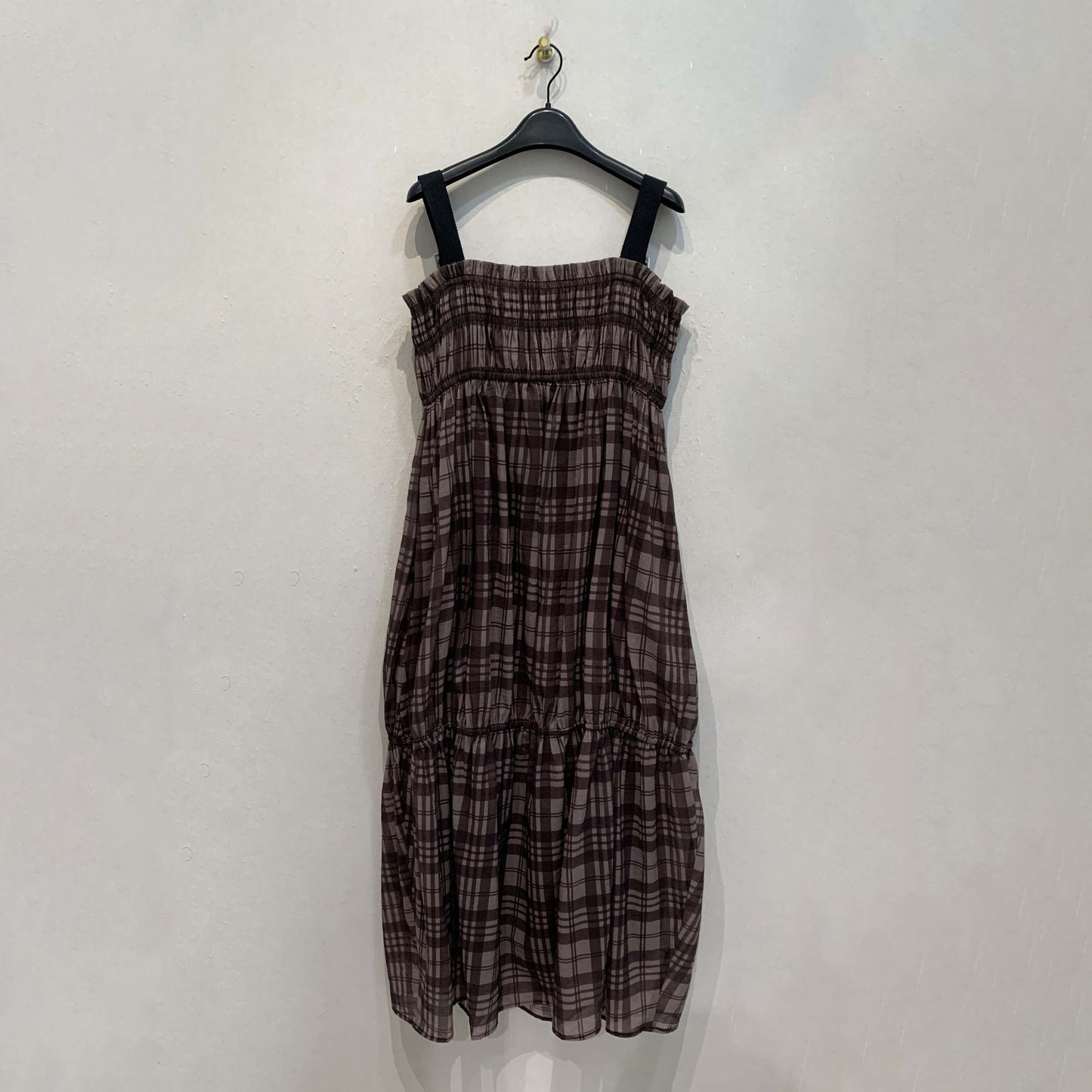 【ワンピース】きれいめ チェック柄ワンピース レディース 春夏 キャミソールワンピース ノースリーブ Aライン ロング丈【JZシリーズ】