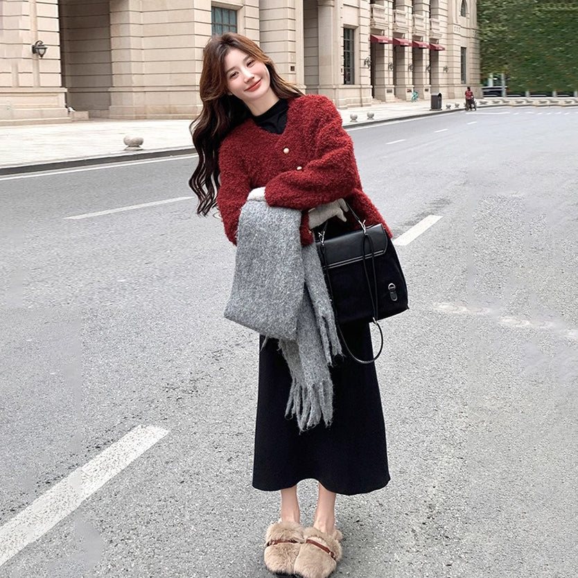 【アウター】ふわモコ 🎄 韓国風デザイン 冬新作コート アンゴラ調ボアジャケット【JZシリーズ】