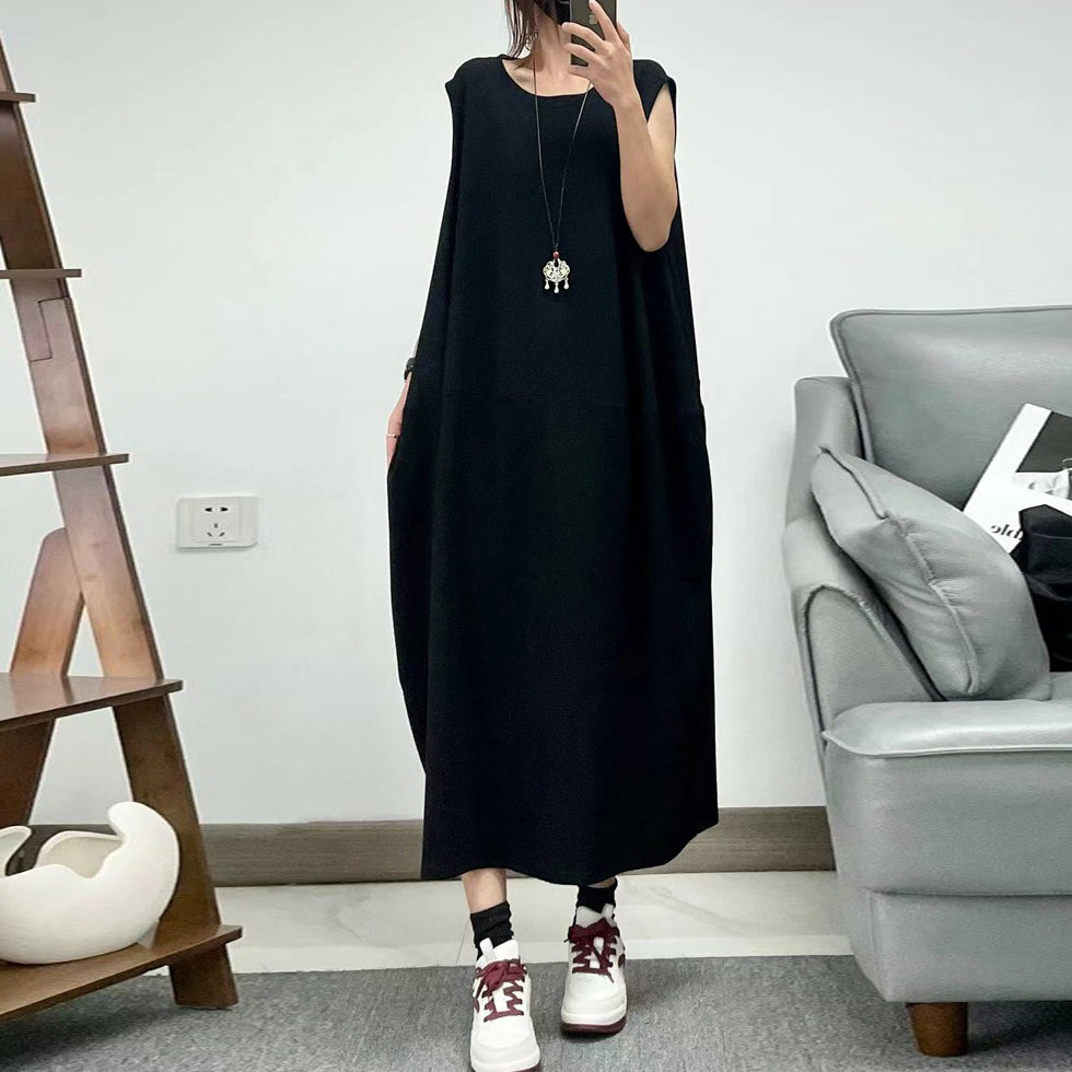 【ワンピース】夏 高見えデザイン ノンストレス シンプル ノースリーブワンピース