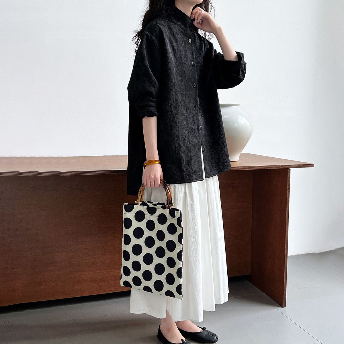 【トップス】レトロ 新中華風 春秋 スタンドカラー 高級感 通勤 シャツ【SNシリーズ】