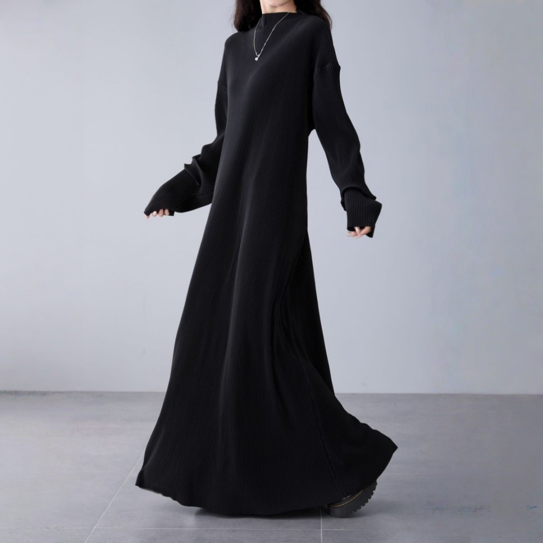 【ワンピース】春 秋 冬 ダーク ルーズ ドレープ感 長袖 ワンピース 【JZシリーズ】