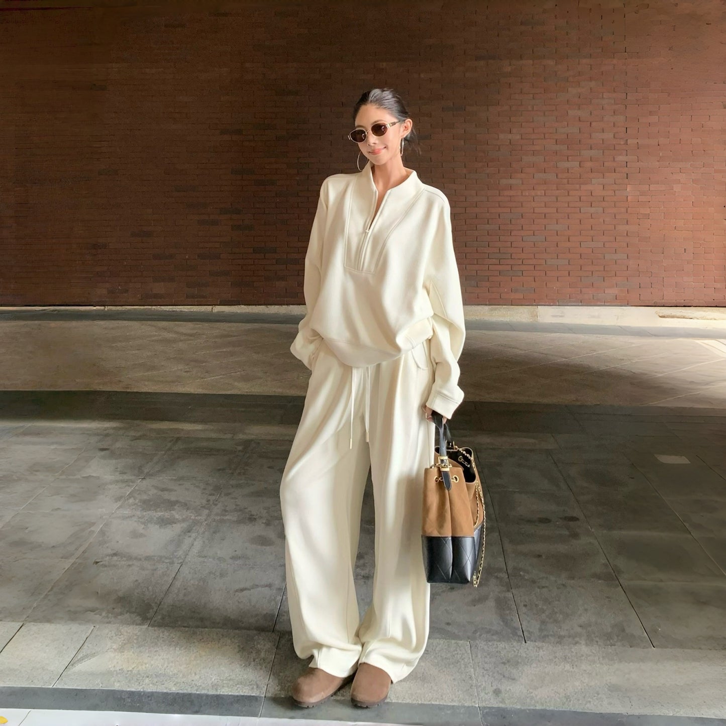 【セットアップ】高級感 韓国風 ゆったり 合わせやすい パーカー+パンツ 2点セット【FCシリーズ】