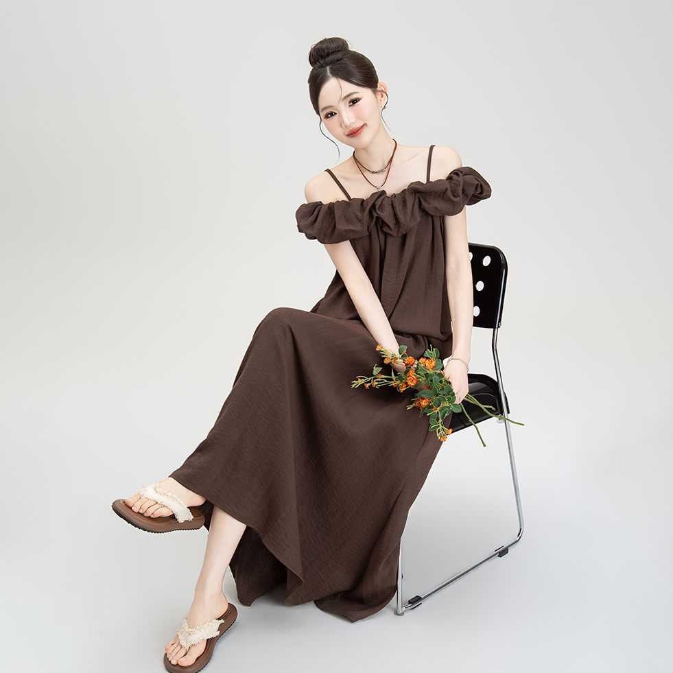 2点セット!【セットアップ】夏新作 韓国風 オフショルダーキャミトップス+ゆったりシルエットスカート 上下セット【JZシリーズ】