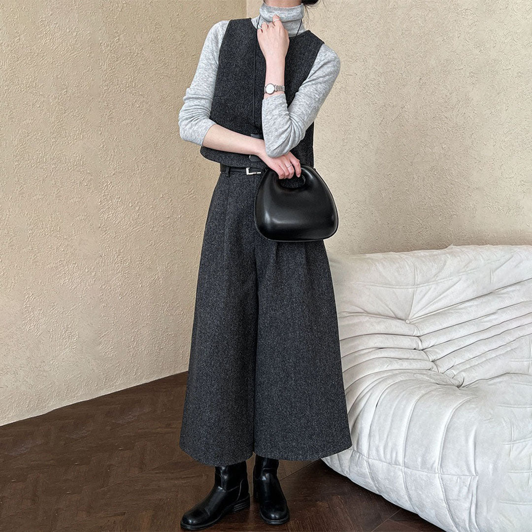 【セットアップ】秋冬 高級感 ラシャ生地 ベスト+パンツ 上下セット【SNシリーズ】