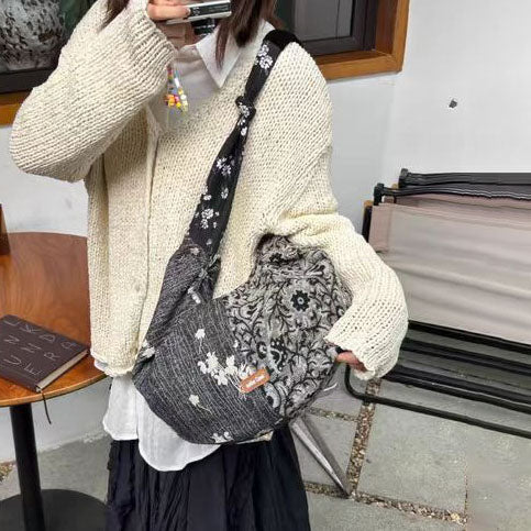 【バッグ】新中式風 ピンチングデザイン 切り替え ボディバッグ/ショルダーバッグ【SHシリーズ】