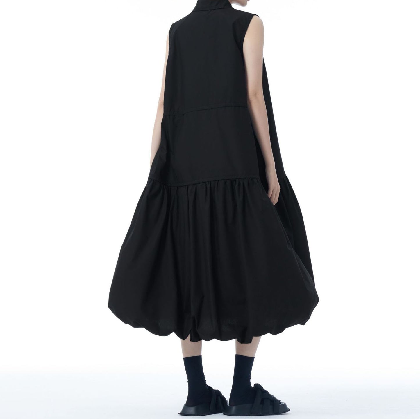 【ワンピース】日本風 夏の新作 スリム見えカジュアル シンプルなポロ襟 ノースリーブワンピース【AHシリーズ】