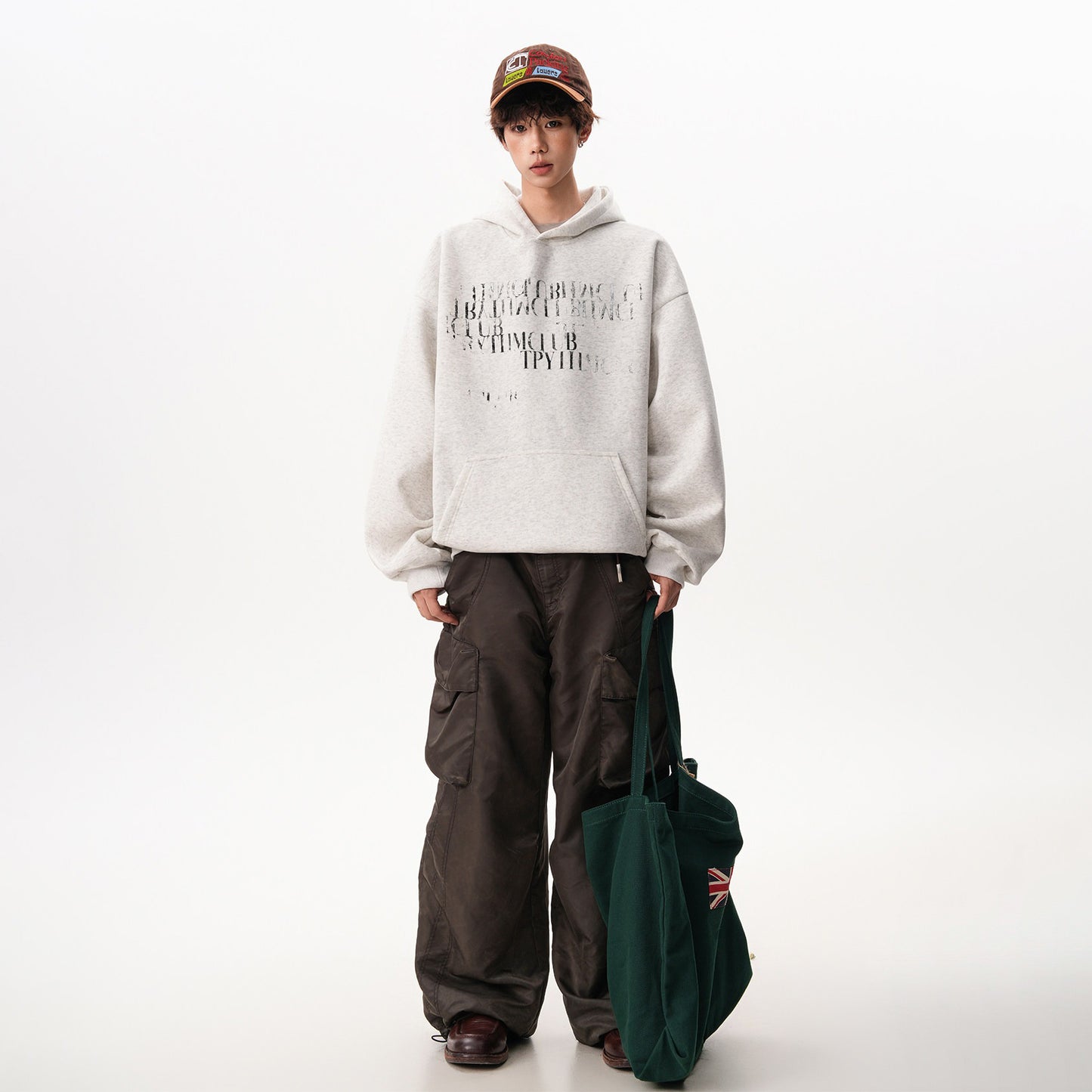 【トップス】男女兼用 アメカジ グラデーション ロゴプリント スウェット ゆったり フード付き パーカー カップル対応【FCシリーズ】