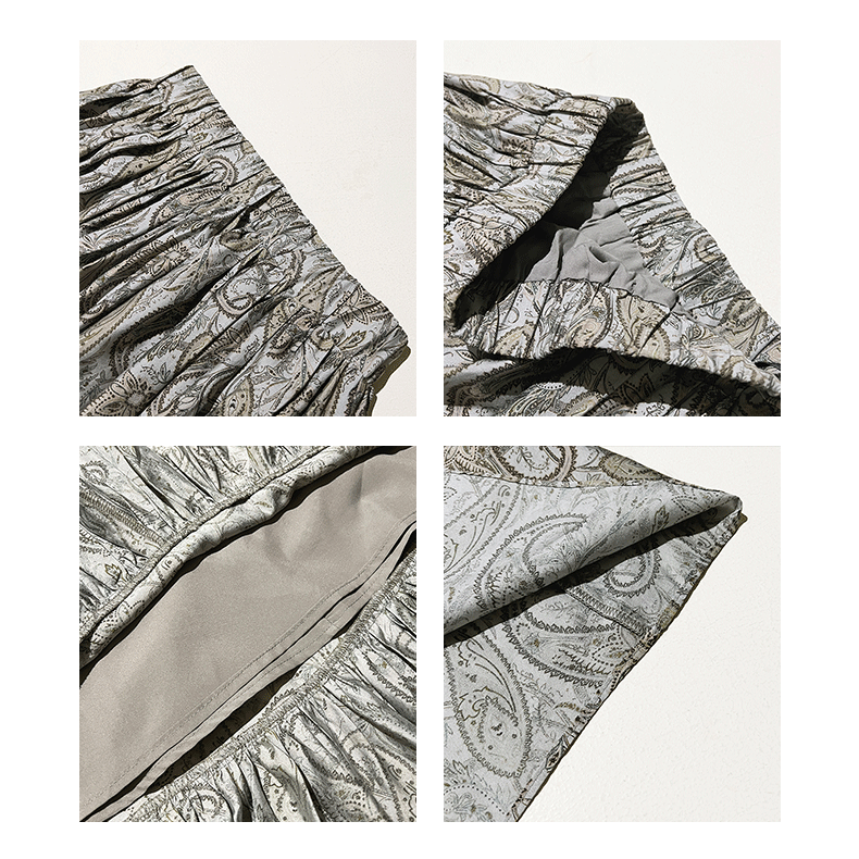 【ボトムス】秋新作 フレンチスタイル ペイズリー柄 切替え フレアスカート リゾート風 レディース コーディネート自在【SHシリーズ】