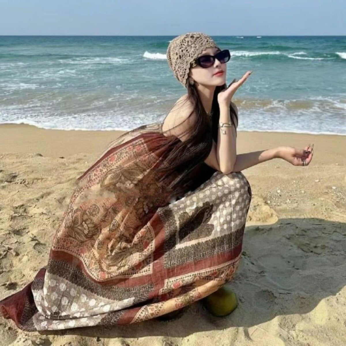 【ワンピース】ボヘミアン 旅行コーデ リゾートスタイル キャミソールワンピース 【SHシリーズ】