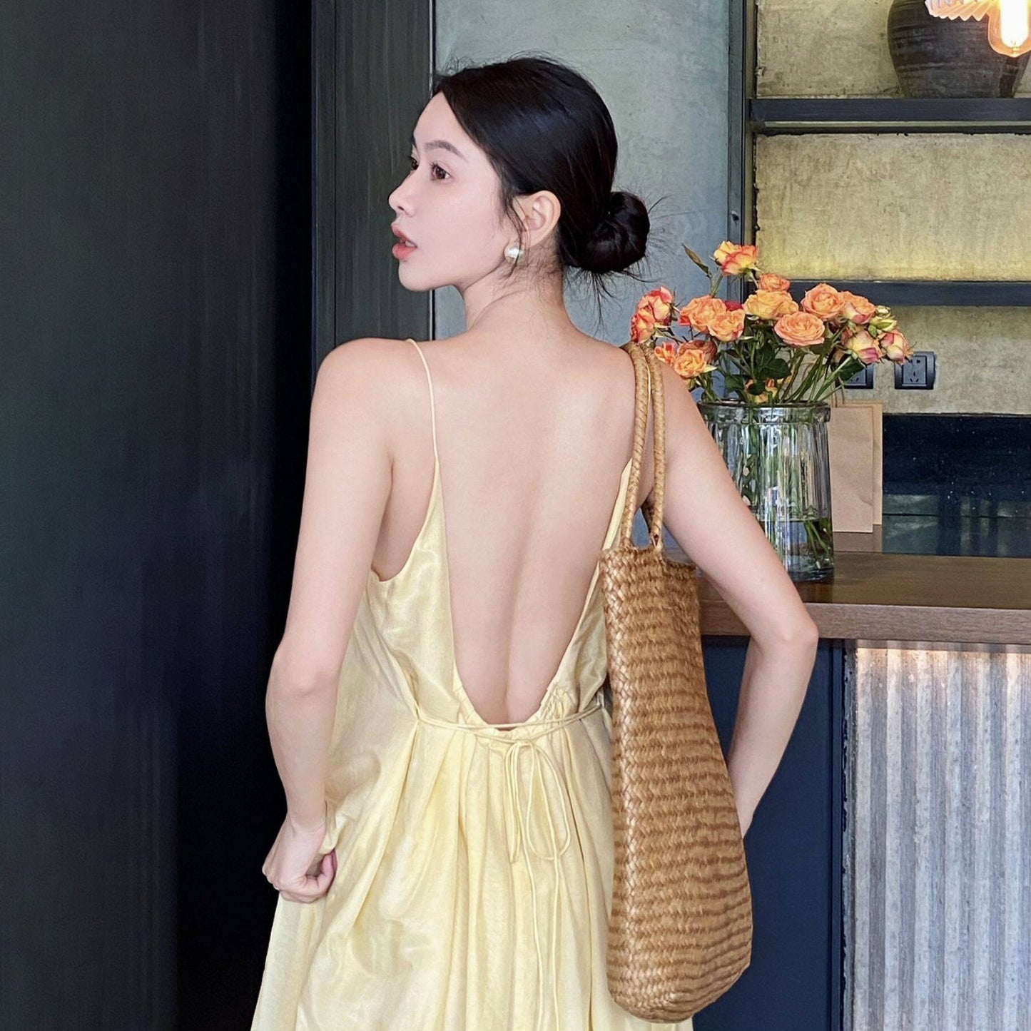 【ワンピース】【海辺のリゾート】着痩せ ノースリーブワンピース 2026新作|ビーチ 撮影用 映えドレス