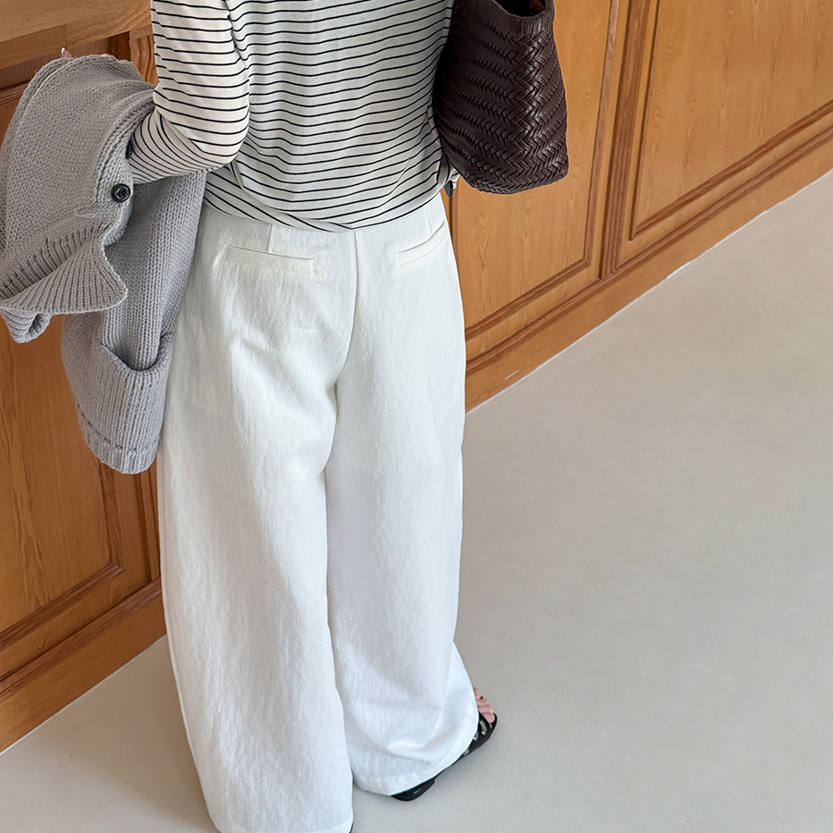 【ボトムス】タック入り ハイウエスト ワイドパンツ レディース 春新作 通勤 きれいめ 美脚 体型カバー カジュアル【JZシリーズ】