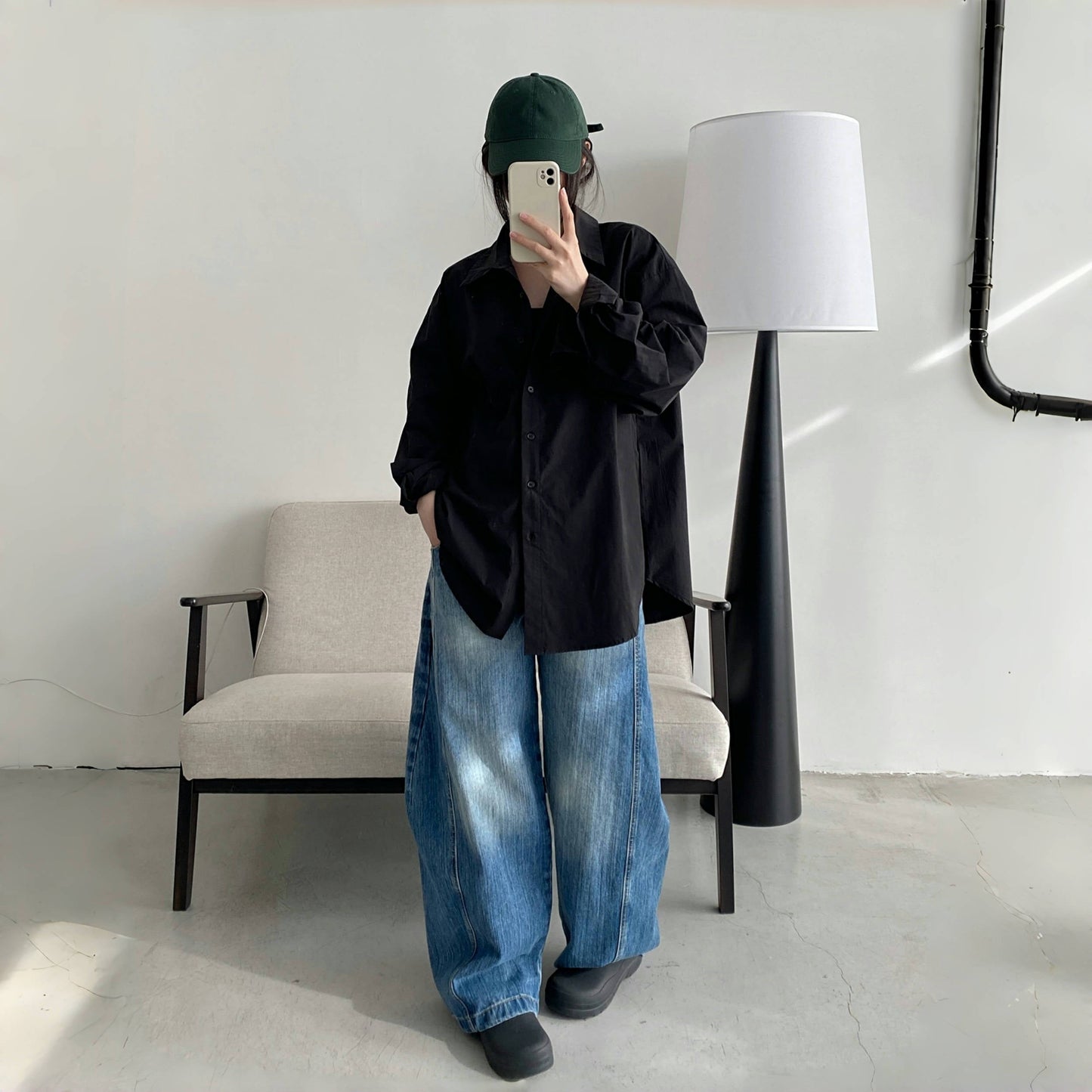 【ボトムス】レトロ カジュアル デニム ロングパンツ【FCシリーズ】