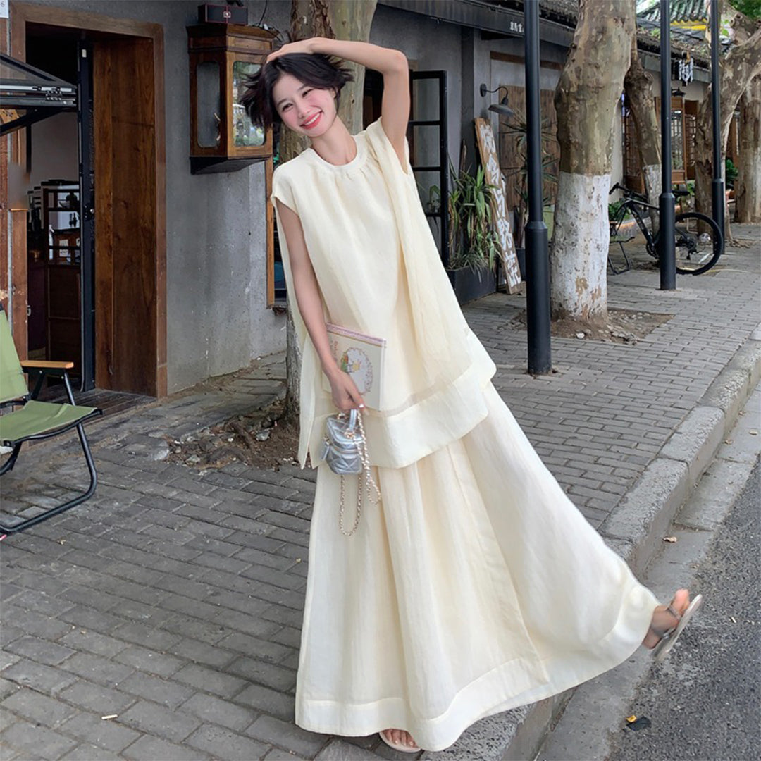 2点セット!【セットアップ】今季マストバイ スウィート 夏 合わせやすい シャツ+スカート 上下セット【JZシリーズ】