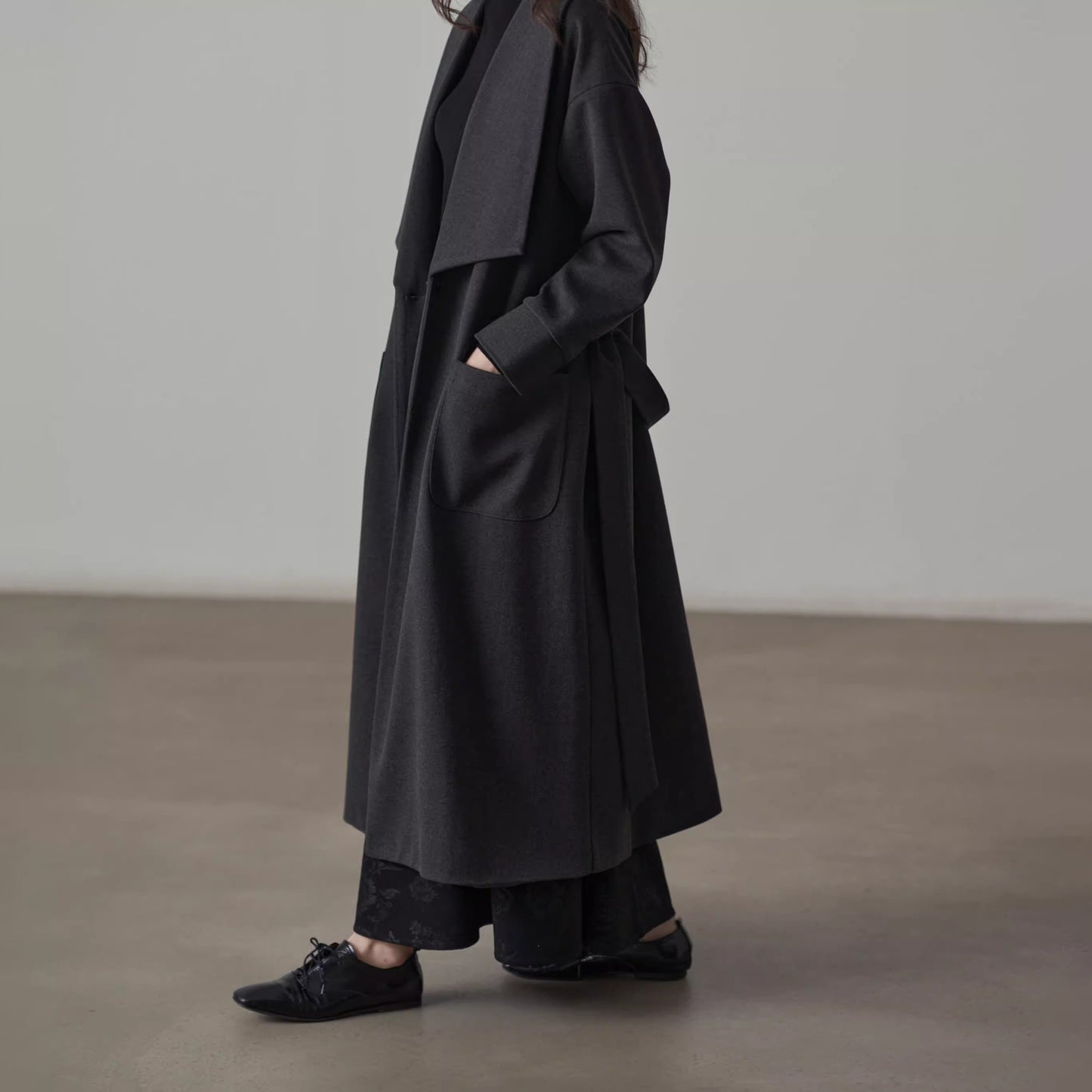 【アウター】新作 大きめラペル ゆったり ロング丈 長袖 コート トレンチコート レディース【JZシリーズ】