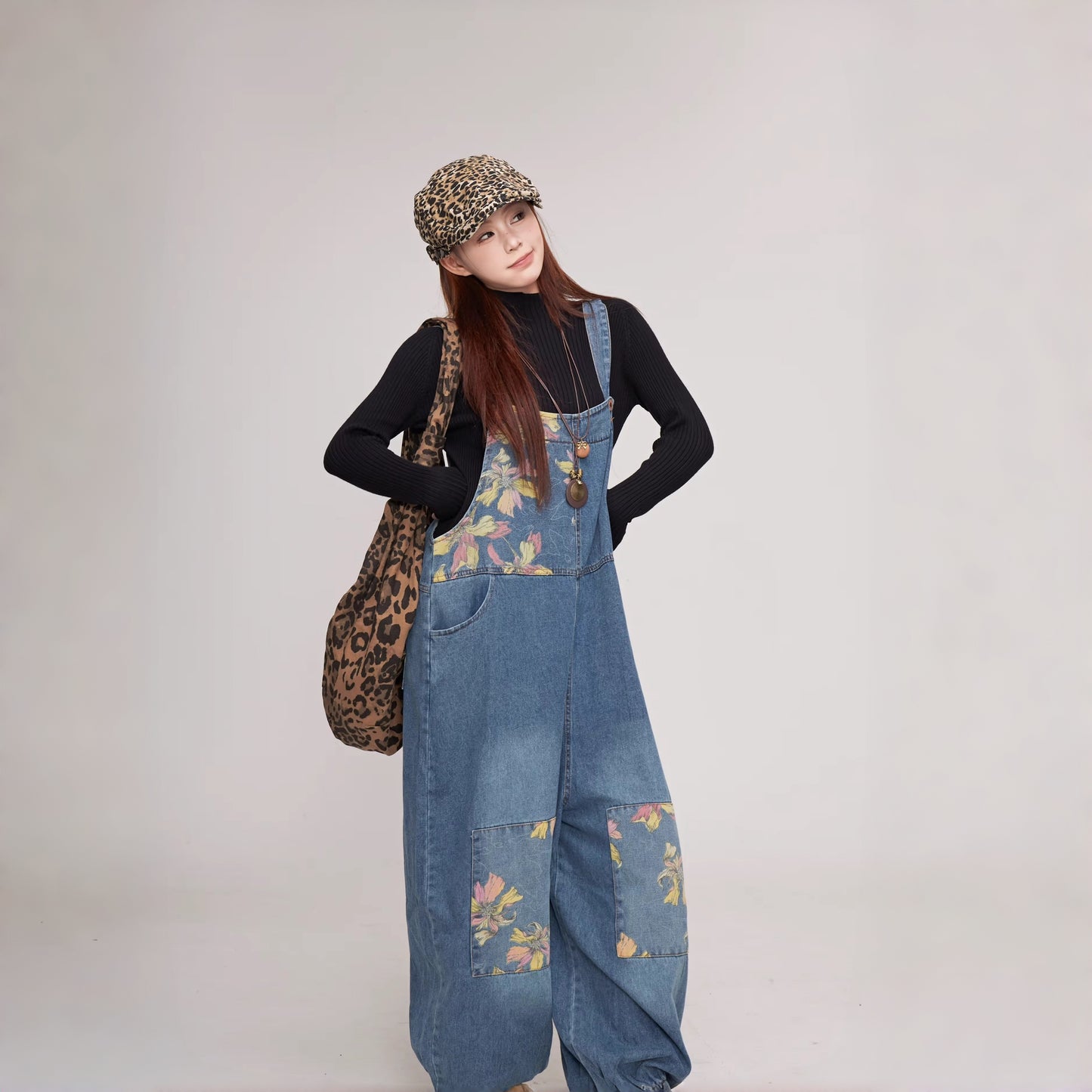 【ボトムス】カジュアル 花柄 合わせやすい 海外トレンド オールインワン 【SHシリーズ】