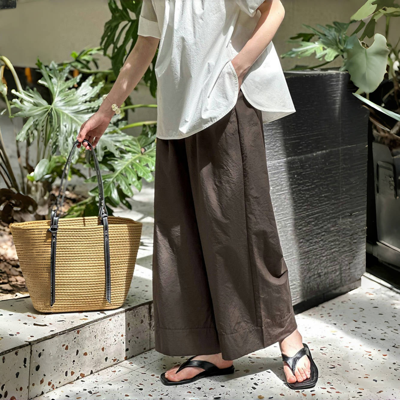 【ボトムス】ゆったり レトロ カジュアル 春夏秋 ハイウエスト パンツ【JZシリーズ】