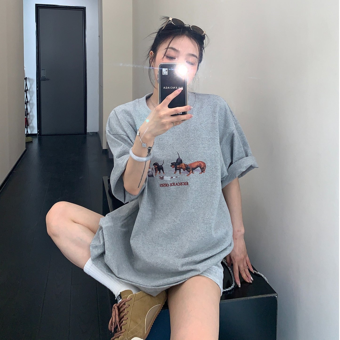 【トップス】夏 プリント レトロ風 ルーズ Tシャツ 【FCシリーズ】