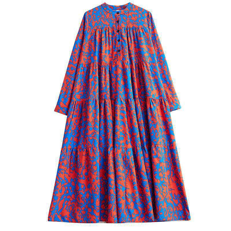 【ワンピース】春秋冬 花柄 シャツワンピース ファッション 長袖ワンピース【SHシリーズ】