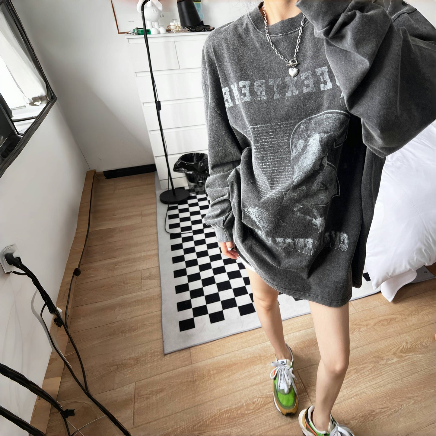 【トップス】秋冬 レトロ ゆるリラックス プリント Tシャツ 【FCシリーズ】