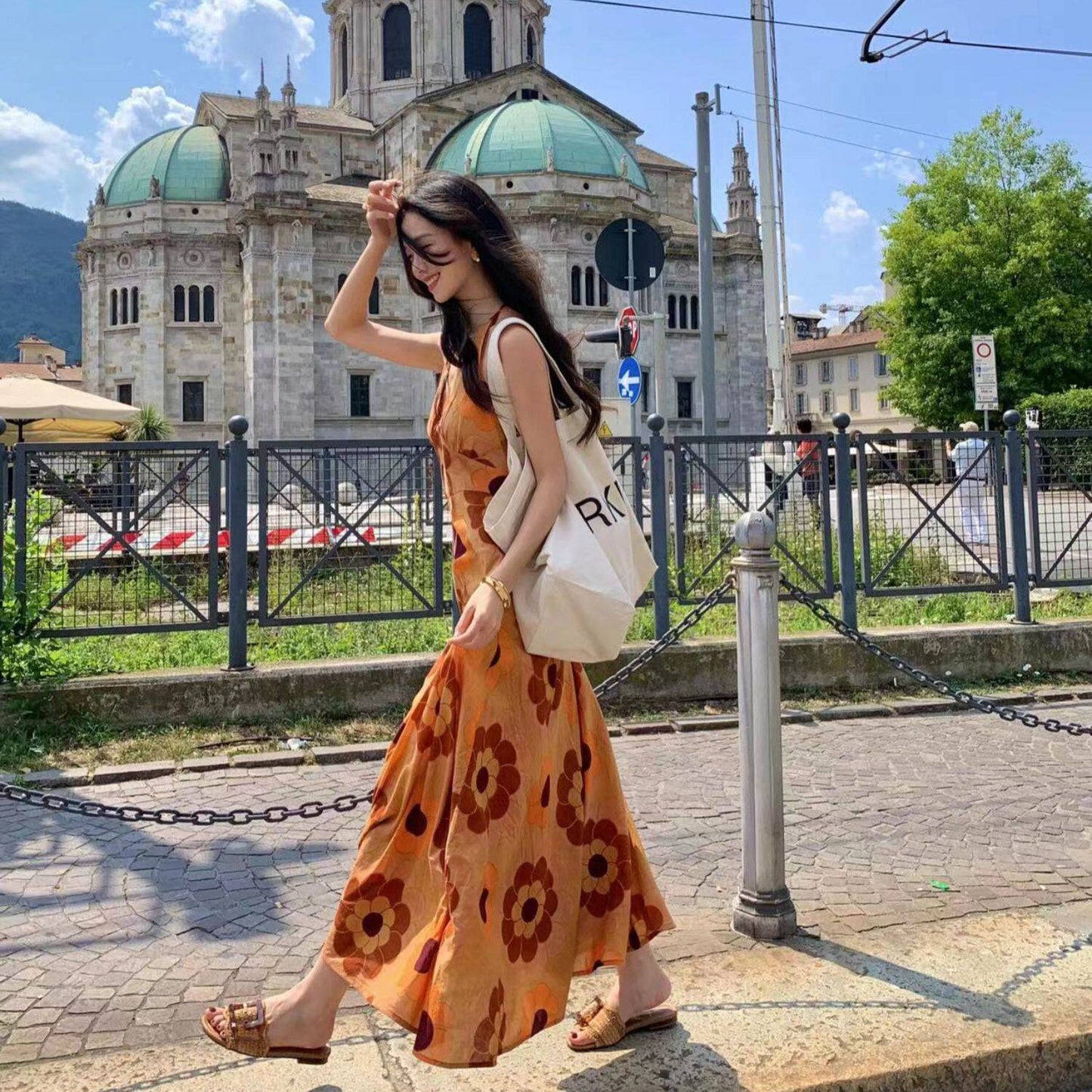 【ワンピース】沖縄旅行 ノースリーブ リゾートワンピース レディース 夏 花柄 キャミワンピース ボヘミアン ビーチコーデ【SHシリーズ】