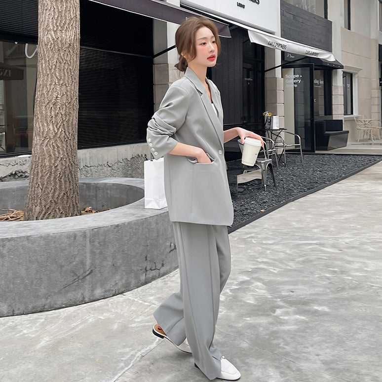 2点セット!【セットアップ】 スーツジャケット レディース 春秋 高見えデザイン レトロ港風 韓国風トレンド 上下セット【SNシリーズ】
