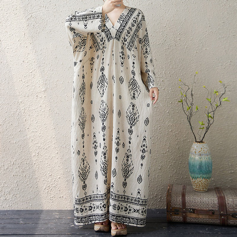 期間限定🍂60%OFF【ワンピース】花柄ワンピース レディース 秋新作 大きいサイズ 長袖 ゆったり フレンチレトロ 大人上品【SHシリーズ】
