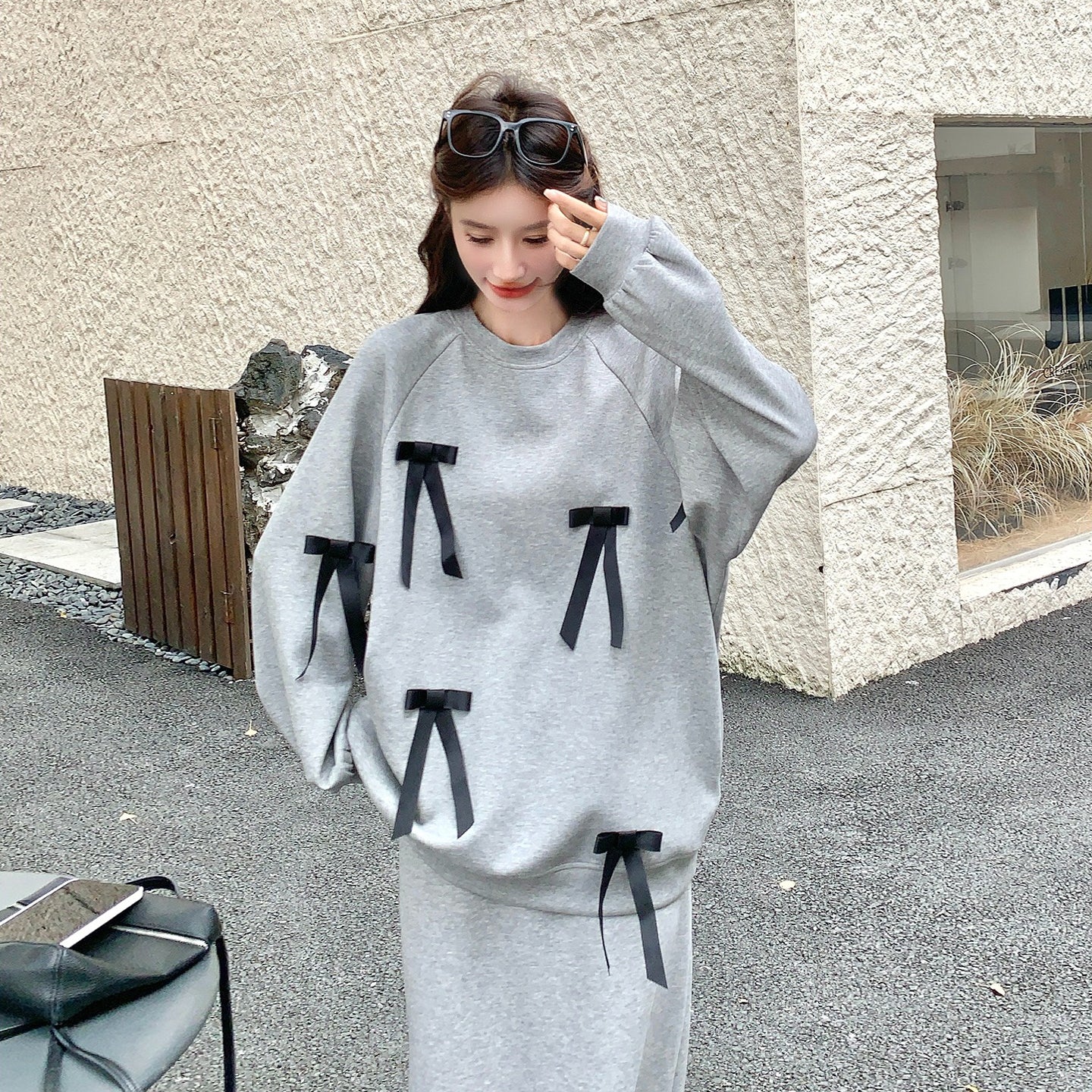 【セットアップ】デザイン感 スウェット+スカート 秋新作 おしゃれ 若見え 可愛い カジュアル 上下セット【JZシリーズ】