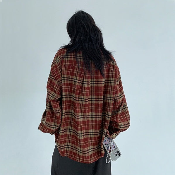 【トップス】春 秋 冬 リラックス感 チェック 長袖 シャツ 【FCシリーズ】