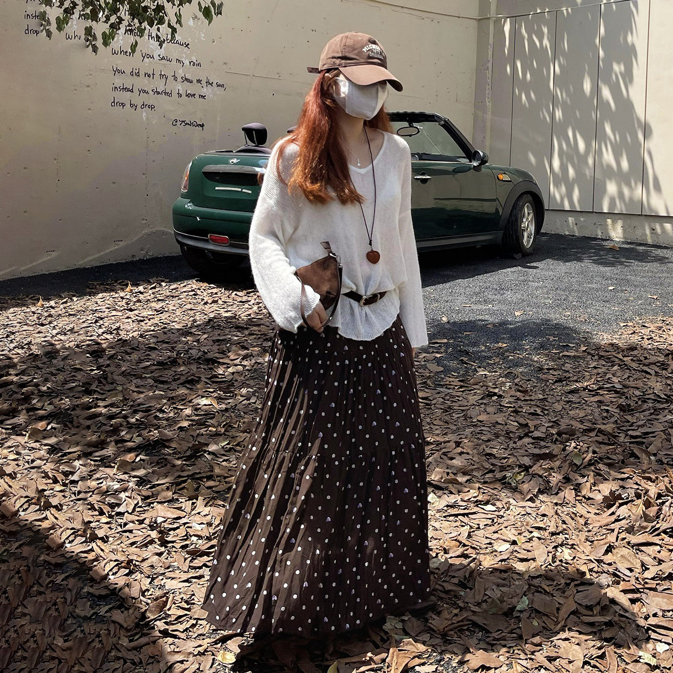 【ボトムス】レトロ風 初秋新作 ハイウエスト スリム見え 切り替え 花柄プリーツ デザイン性スカート【SHシリーズ】