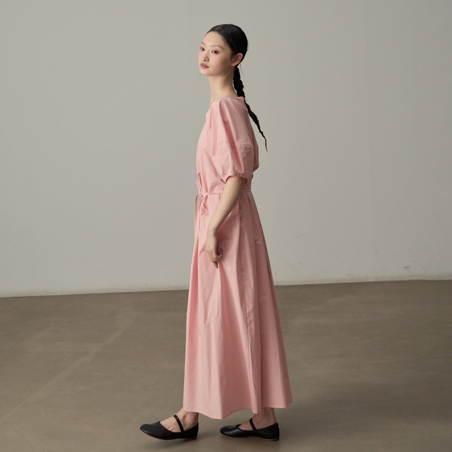 【ワンピース】フレンチガーリー 半袖 パフスリーブワンピース ゆったりシルエットで体型カバー◎ 夏のバカンスに最適【JZシリーズ】