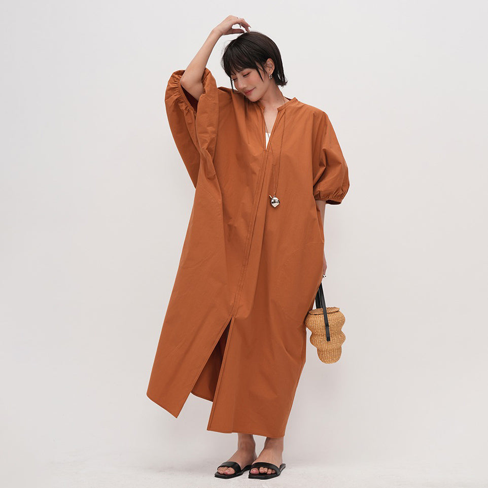 【ワンピース】夏 デザイン感溢れる プルオーバー ゆったりシルエット バカンス風半袖ワンピース【JZシリーズ】