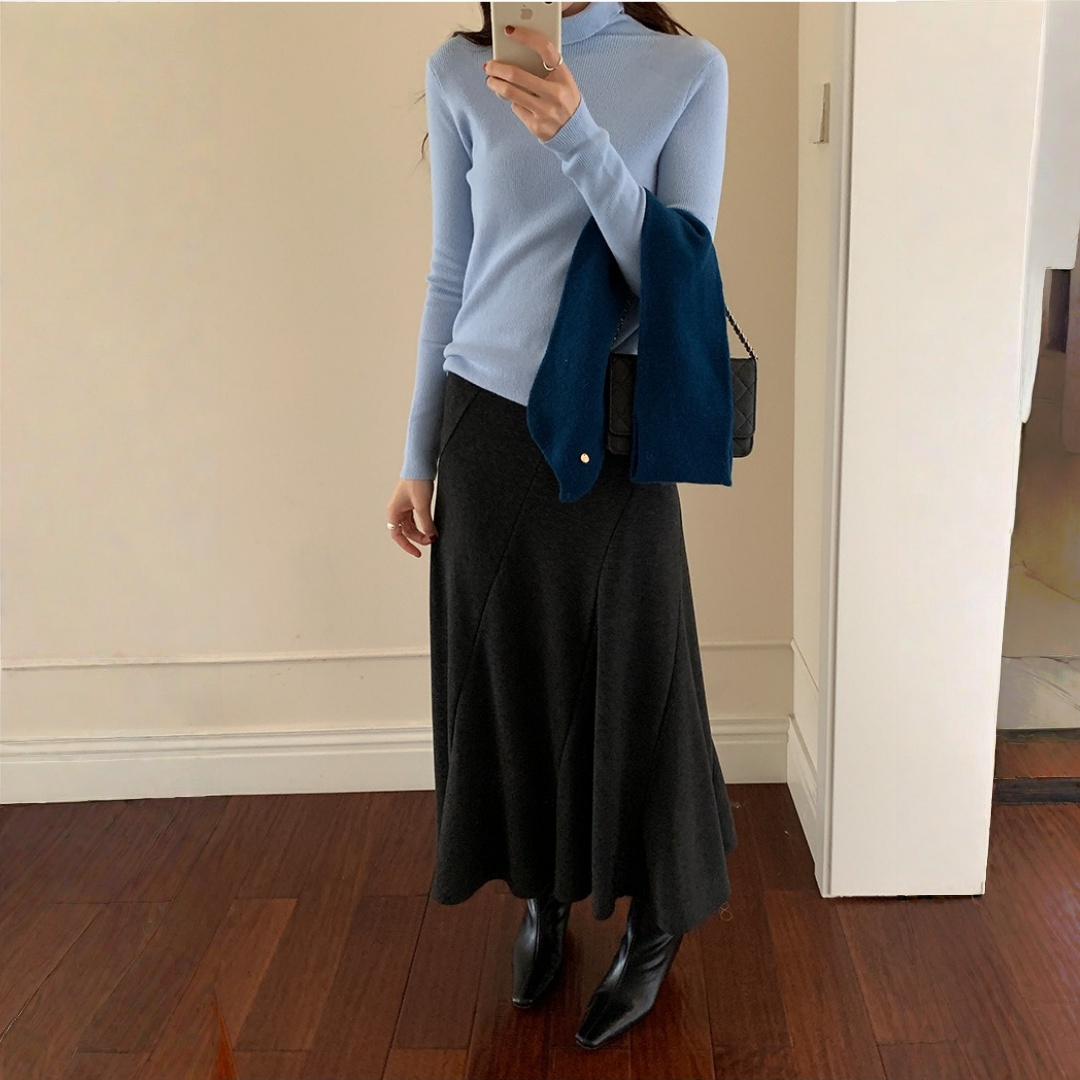 【ボトムス】春 秋 冬 フレンチ マーメイド 落ち感 ロングスカート 【JZシリーズ】