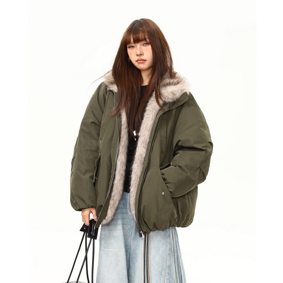 【アウター】保温性のある 厚手 ボア素材 春 秋 冬 中綿ジャケット 【FCシリーズ】