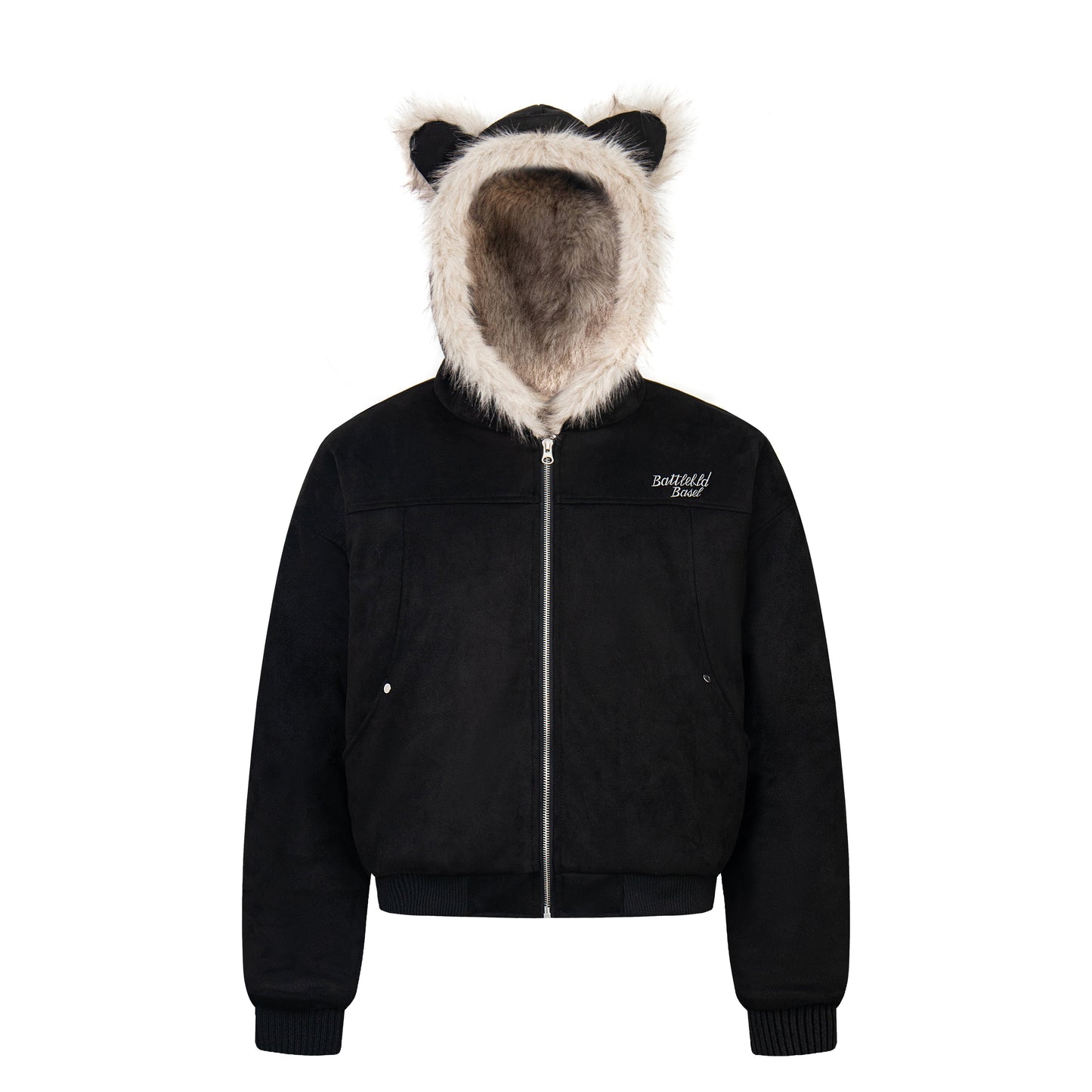 【アウター】もこもこ耳付きフードコート レディース ゆったりBF風 アメカジ 学院風 綿入れコート 【FCシリーズ】