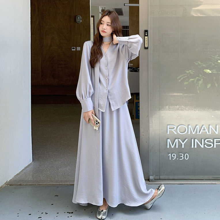 2点セット!【セットアップ】リラックス感 シャツ+スカート 上下セット レディース 春秋向け とっても可愛い 2点セット 大人気【JZシリーズ】